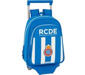 Safta - Mochila 705 Sin Bolsillo Red RCD Espanyol con Carro Incluido Diseño Exclusivo - Mochila + Carro 705 Sin Bolsillo Red RCD Espanyol Diseño Ergonómico