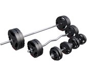 Gorilla Sports Juego completo de pesas de plástico de 100 kg