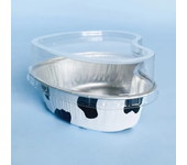 50Pcs 100ml Tin Foil Aluminum Foil Pudding  Cup With Lid Heart-shaped Disposable Mini Mousse Cupcake Containers Baking Mould