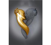 Metal Figure Statue Posters Print Modern Lovers Sculpture Canvas Painting Wall Art Wall Pictures for Room Home Decoration