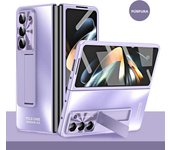 Plating Hinge with Pen 360 Full Screen Protector AG Matte Case for Samsung Galaxy Z Fold 6 5 4 3 5G Shockproof Kickstand Cover