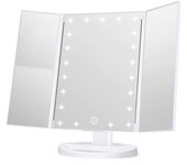 Espejo de Maquillaje LED Tríptico Wdruz Con Aumento Blanco
