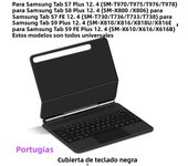 HUWEI Magic Keyboard For Samsung Galaxy Tab S9 FE Plus S7 FE S8 Plus 12.4" Tablet Smart Case Portuguese Spanish Korean keyboard
