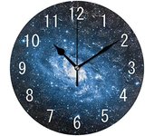 Decoración del hogar Space Galaxy Nebula Universe Star Redondo Acrílico Reloj de pared de 9,5 pulgadas Reloj silencioso sin tictac Arte para sala de estar Cocina Dormitorio