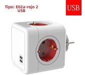 MASSFA Multi 2 USB Power Strip Electrical Plug Cube Multiple Extension Socket with 4 Eu Outlets 3680W Adapter for Home Office