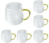 LAV TRESV Set de 6 Tazas Transparentes de Cristales de Alta Calidad - 90ml y 225ml
