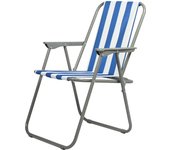 S7 STAR Silla Playa Plegable a Rayas, Portátil Silla Ligera Estructura de Acero Resistente, Silla de Moda para Piscina Camping Jardín, Sillón Resistente con Reposabrazos, Silla de Playa Alta Plegable y reclinable