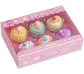 1 Set Cartoon Cute Macaron Dessert Rubber Mini Eraser Set Stationery