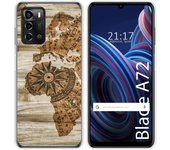 Funda Silicona para ZTE Blade A72 diseño Madera 07 Dibujos