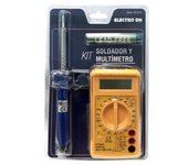 Kit de Soldador y Multímetro Electrónico para Reparaciones y Bricolaje, Incluye Puntas de Prueba y Estaño de 1mm