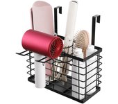 Soporte para secador de pelo, estante de almacenamiento de herramientas para secador de pelo, rizador de pelo, cepillo, color negro