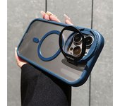 Glass Camera Protection Stand Holder Case For iPhone 16 15 14 Plus 12 13 11 Pro Max Magsafe Magnetic Wireless Charge Back Cover