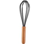 1pc silicone egg beater 10-inch wooden handle manual cake creamer and noodle mixer baking tool