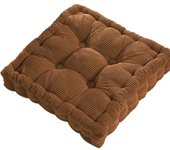 Cojín de pana para suelo, cojín cuadrado de pana, cojín de meditación, cojín de pana con mechones, cojines cuadrados y redondos para silla, sofá, tatami, yoga, interior y exterior (naranja)