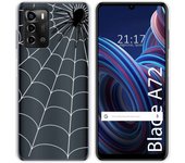 Funda Silicona Transparente para ZTE Blade A72 diseño Araña Dibujos