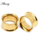 1pc 2mm-25mm Stainless Steel Ear Plugs Tunnels Rose Gold Color Screwed Earrings Expander Earlet Gauges Body Piercings Jewelry