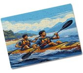 MERCHANDMANIA PUZZLE PEQUEÑO TAMAÑO APROX. A5 DE 80 PIEZAS deporte playa kayak amigos isla tropical rompecabezas puzle para adulto