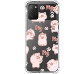 Tumundosmartphone Funda Silicona Antigolpes para Xiaomi POCO M3 / Redmi 9T diseño Cerdos Dibujos