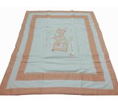 Colcha Bebe 100% Algodón Algodón Bebe para Minicuna, Carro y Silla paseo modelo Salmón Elefante