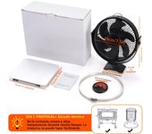 6 Blades New Heat Powered Stove Fan 2-in-1 Wall Mounted Standing Log Wood Burner Fireplace Fan With Cover Heating Fan Eco Quiet