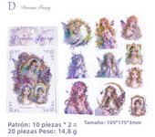 Journamm 20 Pcs Elf Girl Laser Gold Stickers DIY Scrapbooking Collage Stationery Decor Junk Journal Cartoon Materials Stickers