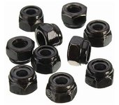 10 piezas de tuercas hexagonales autoblocantes de acero al carbono con inserción de nailon M4