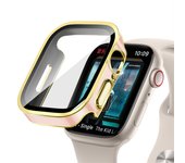 Glass+Case For Apple Watch 7 8 45mm 41mm 49mm 44mm 40mm straight edge Screen Protector Cover Case iWatch 4 5 SE 6 7 8 Ultra 49mm