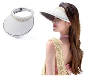 Sombrero de sol para mujer, de ala grande, con perlas, para playa, para verano, para viajes y deportes al aire libre