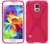 Tumundosmartphone Funda Gel Tpu Samsung Galaxy S5 Mini G800F  X Line Color Rosa
