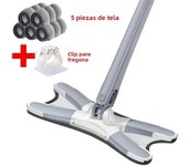 Wet & Dry Adjustable X-Shaped Twist Floor Cleaning Mop Long Handle 360 ​​Rotatable Glass Cleaner Squeeze Wiper Cleaning Hardwood