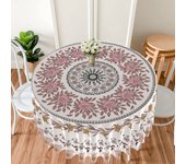 1PC Round Tablecloth with Floral Plant Waterproof Colored Dining Table Cover Multi-purpose 63 inch Sunflower Tablecloth
