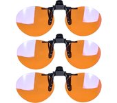 Red Lens Clip on Better Sleep Anti Blue Light ClipOn Orange Lens Clip on Night Vision Yellow Lens Clip on Cut Blue Light