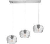 Fabrilamp - Regleta Estela 3xe27 Cromo Regx65x13 Cm C/tulipas Cristal Tallado Transparente