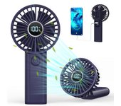 Ventilador Mano USB, Silencioso, Batería Recargable, 6 Velocidades, Blanco