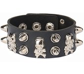 2025 Black Goth Rings Bracelets For Women Punk Emo Spike Rivets PU Leather Bracelet Cuff Bangles Festival Jewelry Party Gift