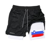 Patriotic Flag Graphic 2 in 1 Shorts for Men Gym Workout Running Shorts Athletic Breathable Shorts with Phone Pocket Towel Loop