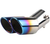 Universal Car Exhaust Muffler Exhaust Pipe Tail Throat Stainless Steel Car Muffler Tip Chrome Round Pipe Exhaust Tail Muffler