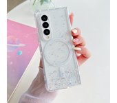 Magnetic Case for Samsung Galaxy Z Fold 6 5 4 3 Cover Wireless Chagre Magsafe Epoxy Glitter Star Soft Air-cushion Shell Fundas