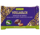 PACK 4 UDS. - Snack de Chocolate con Leche con Almendras Bio 100g Rapunzel