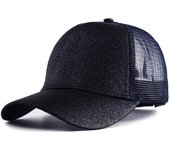 2023 New Summer Glitter High Ponytail Baseball Cap Female Snapback Hat Casual Black White Pink Mesh Trucker Caps for Women Gorra