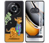 Funda Silicona Transparente para Realme 11 Pro / 11 Pro+ Plus 5G diseño Jirafa Dibujos