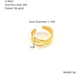 Encanto Anillo cruzado de alambre de acero inoxidable a la moda, anillo único de acero de titanio ajustable abierto de Hip Hop para mujer, anillo de moda para mujer