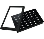36 Slot Rings Display Box Stand Metal Earrings Storage Box Storage Box with Transparent Cover Jewelry Display Cabinet