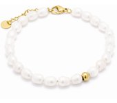 Pulsera Luxenter  de Perla Blanca acabada en oro amarillo de 18K- Unwe