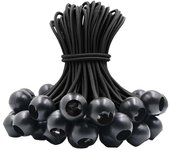 30 Cuerdas elásticas de bolas, Cuerdas elásticas de 15cm/6 ''para lonas de camping, tiendas de campaña, astas de bandera, equipaje y hogar (blanco)