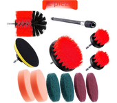 Kit de Cepillos para Taladro Eléctrico 12/4 Pcs Herramientas de Limpieza para el Hogar para Alfombra, Vidrio, Cocina, Baño, Aseo