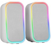 Mars gaming ms-om altavoces - sonido 20w - chipset dsp - iluminacion rgb - bluetooth 5.3 - aux-in - control intuitivo - compatibilidad universal - color blanco