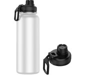 Botella Termo de Acero Inoxidable 550ml Deportiva (10 Colores) - Botella de Agua Térmica Reutilizable Sin BPA Mantiene 24H Frio / 12H Calor Termo y Hermética - Doble Pared a Prueba de Fugas (YD550 999)