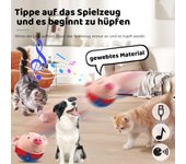 Juguete interactivo para perros, peluche de cerdo de dibujos animados lavable, juguete electrónico con sonido para perros que se mueve y rebota, juguete para mascotas aburridas que hablan (cerdo azul)