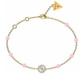 Pulsera Guess Mujer NATURAL STONES JUBB03074JWYGLRS Acero Inoxidable dorado logo 4G piedras rosas
